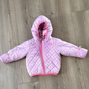 The North Face Light Purple Quilted Jacket with Pink Accents